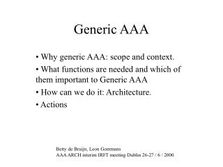 Generic AAA