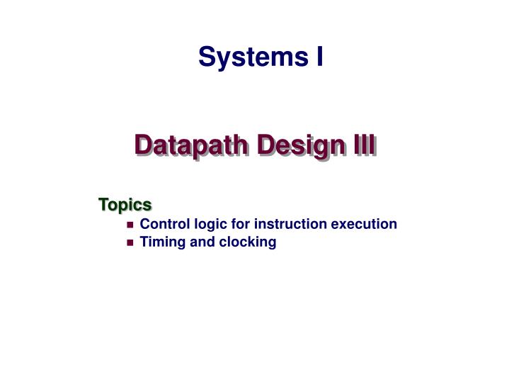 datapath design iii