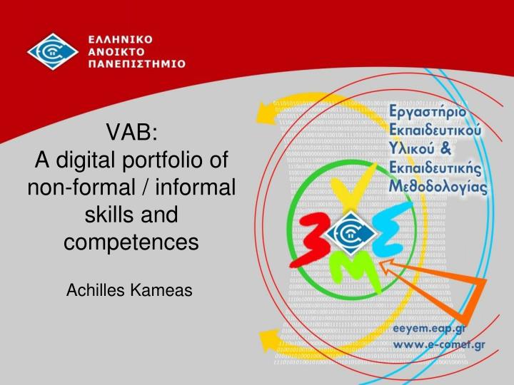 vab a digital portfolio of non formal informal skills and competences