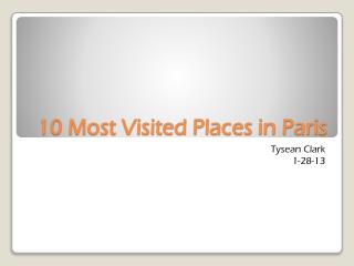10 most visited places in paris