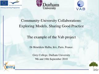 Community-University Collaborations: Exploring Models, Sharing Good Practice