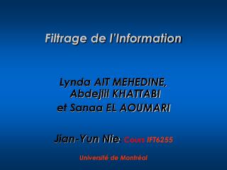 filtrage de l information