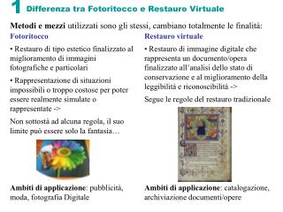 differenza tra fotoritocco e restauro virtuale
