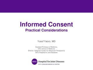 Informed Consent Practical Considerations