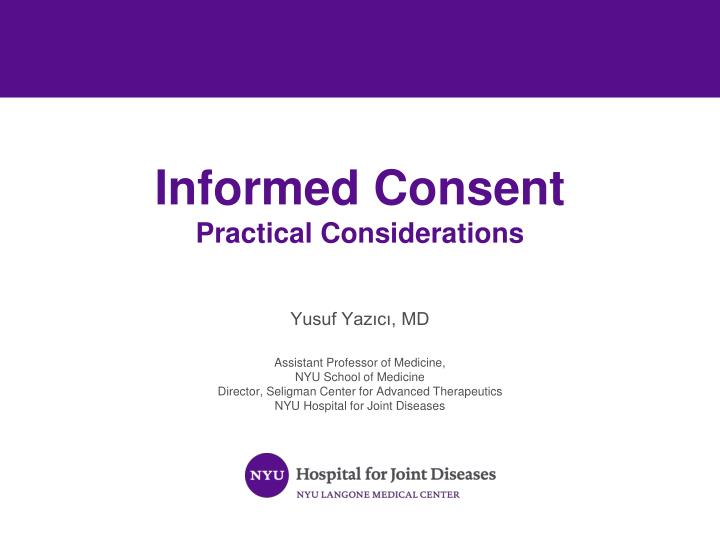 informed consent practical considerations