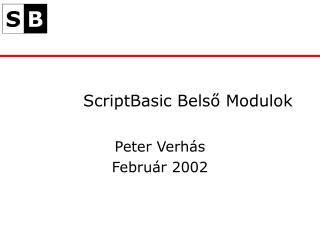 ScriptBasic Belső Modulok