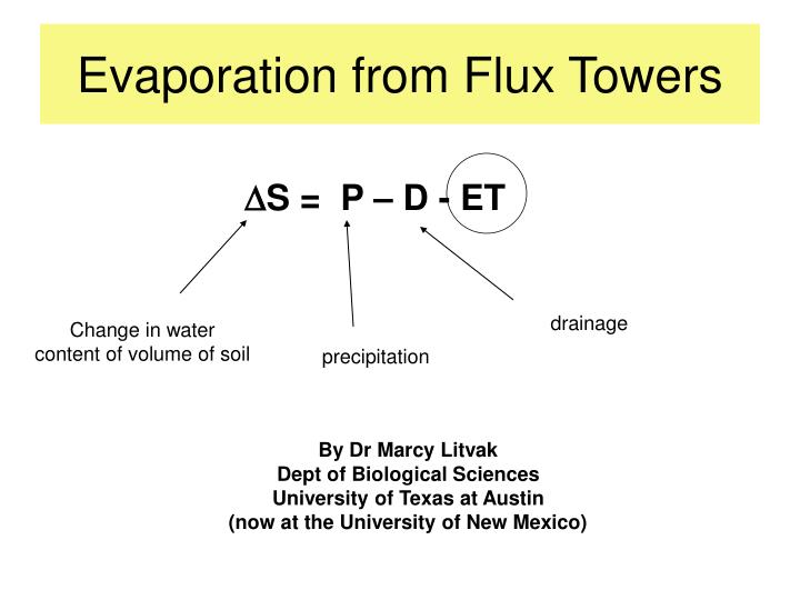 evaporation from flux towers