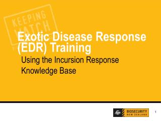Exotic Disease Response (EDR) Training