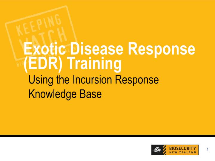 exotic disease response edr training