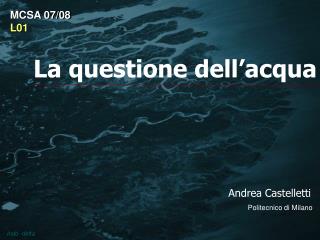 la questione dell acqua