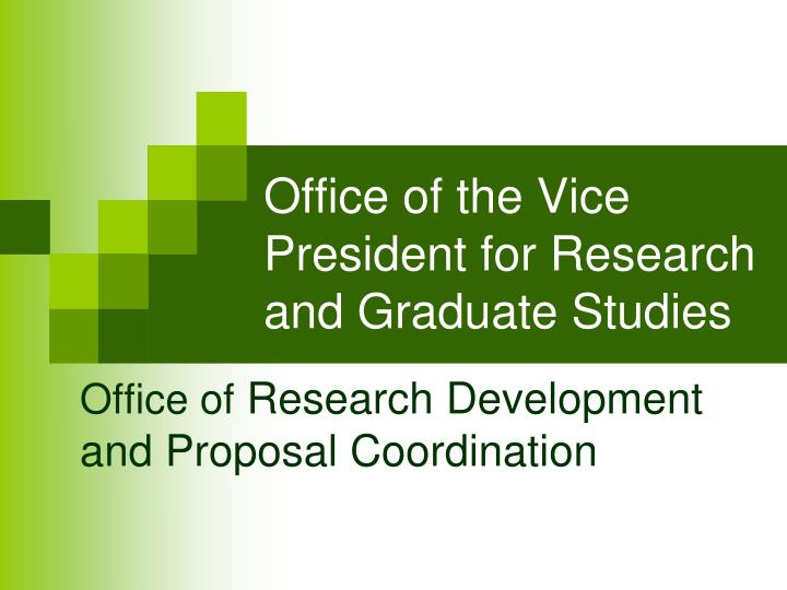 office of the vice president for research and graduate studies