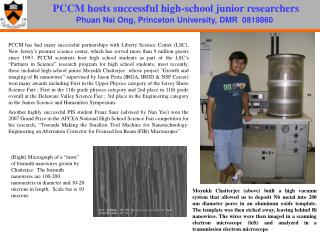 PCCM hosts successful high-school junior researchers