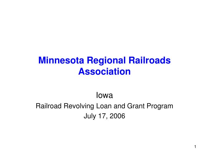 minnesota regional railroads association