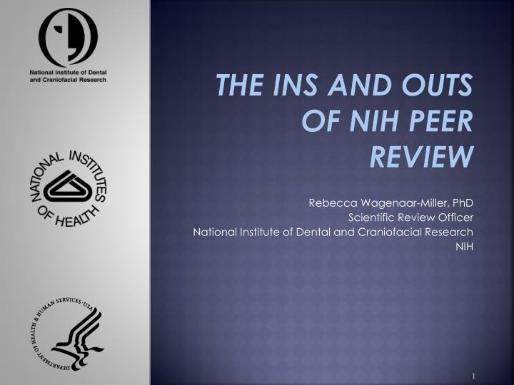 the ins and outs of nih peer review