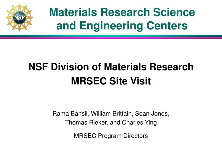 materials research science and engineering centers