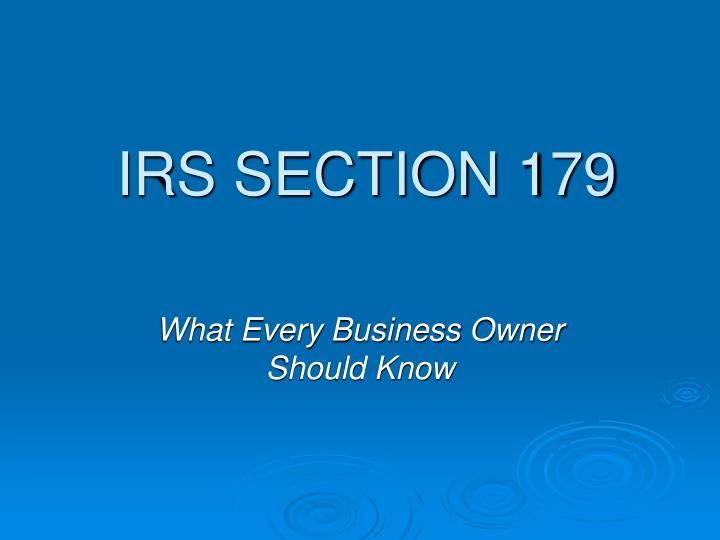 irs section 179