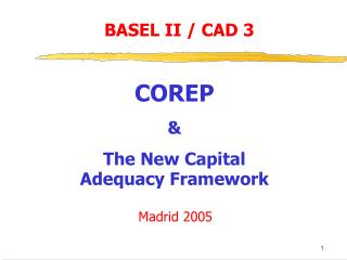 COREP &amp; The New Capital Adequacy Framework
