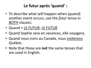 le futur apr s quand