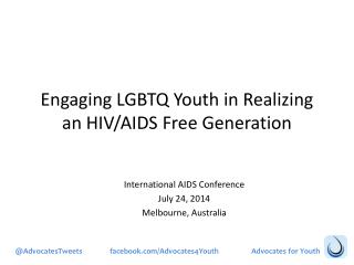 Engaging LGBTQ Youth in Realizing an HIV/AIDS Free Generation