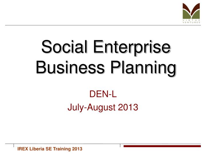 social enterprise business planning