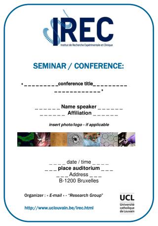 SEMINAR / CONFERENCE: