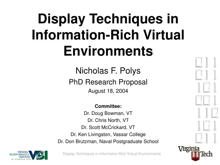 display techniques in information rich virtual environments