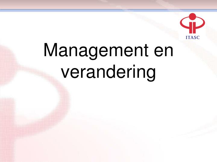 management en verandering