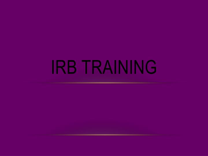 irb training