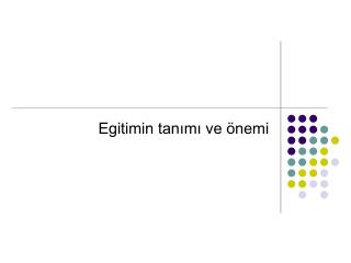 egitimin tan m ve nemi