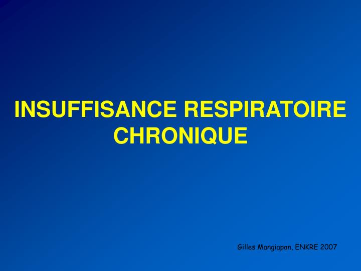 insuffisance respiratoire chronique
