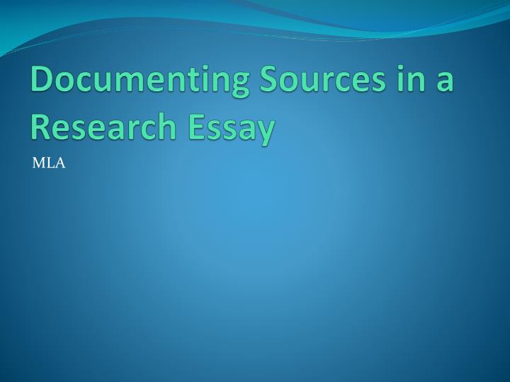 documenting sources in a research essay