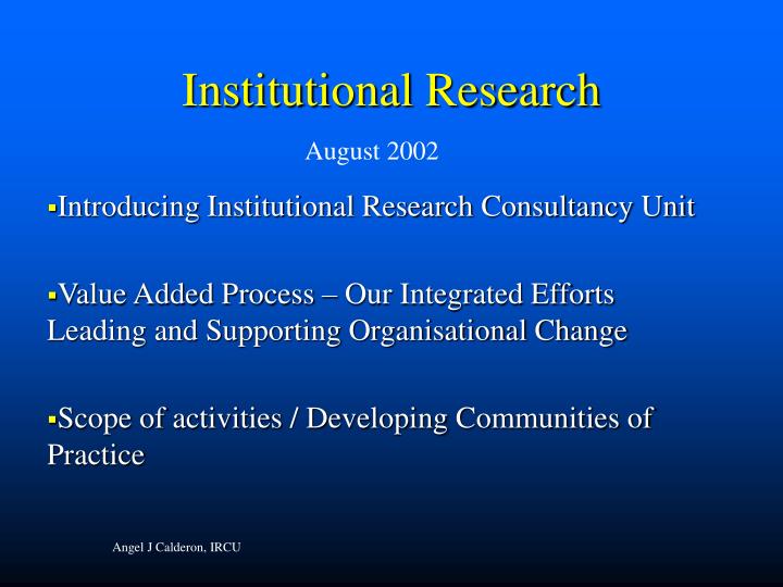 institutional research