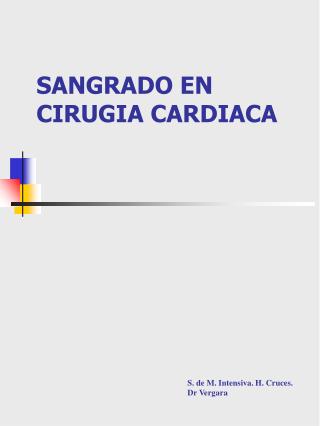 sangrado en cirugia cardiaca