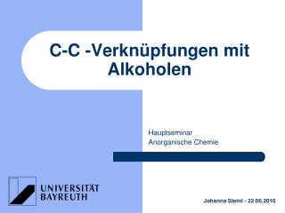 c c verkn pfungen mit alkoholen
