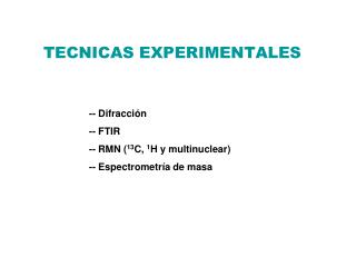 tecnicas experimentales