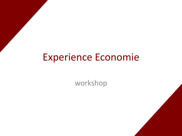 experience economie