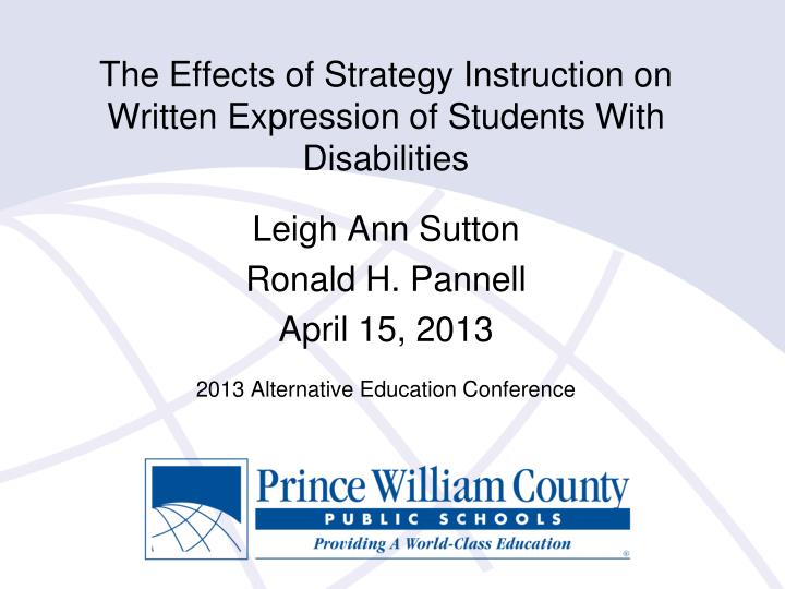the effects of strategy instruction on written expression of students with disabilities