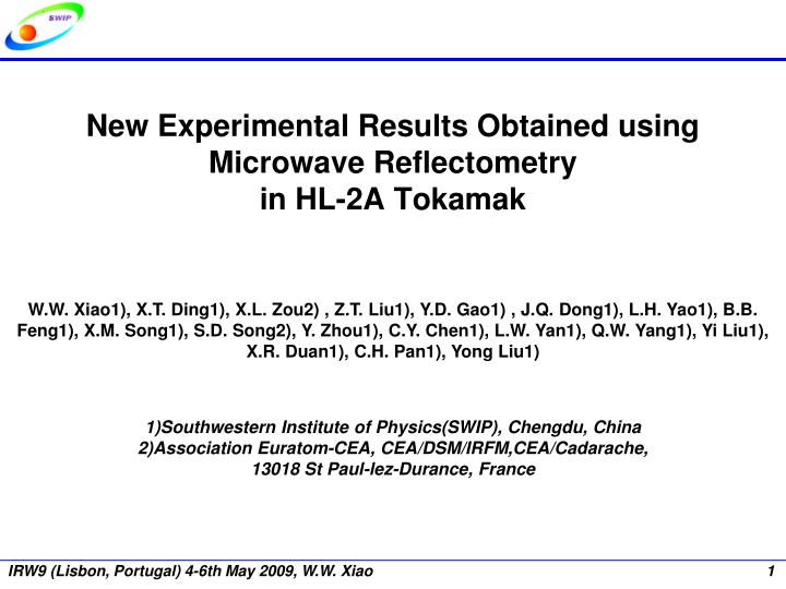 new experimental results obtained using microwave reflectometry in hl 2a tokamak
