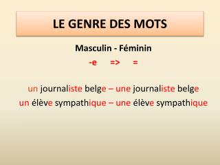 le genre des mots