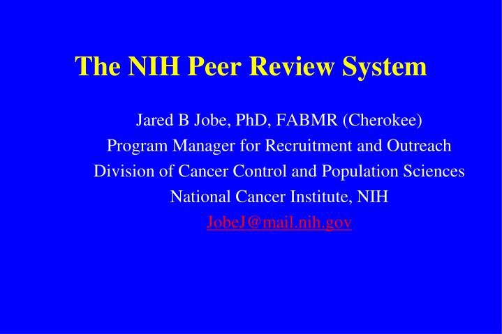 the nih peer review system