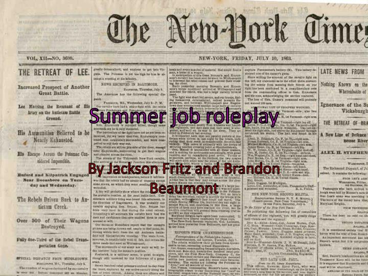 summer job roleplay