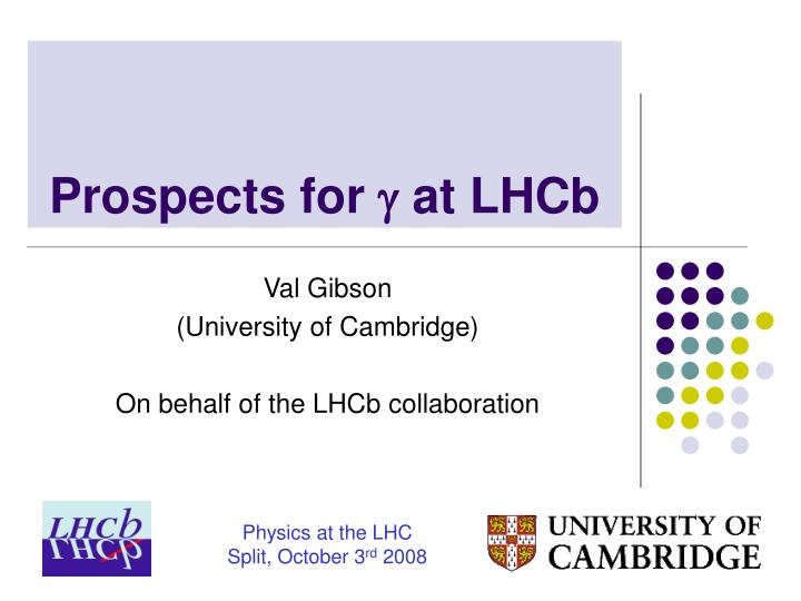 prospects for g at lhcb
