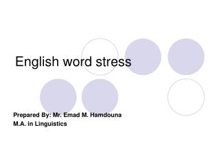 English word stress