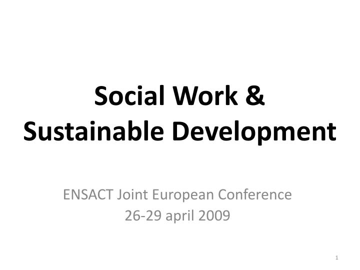 social work sustainable development