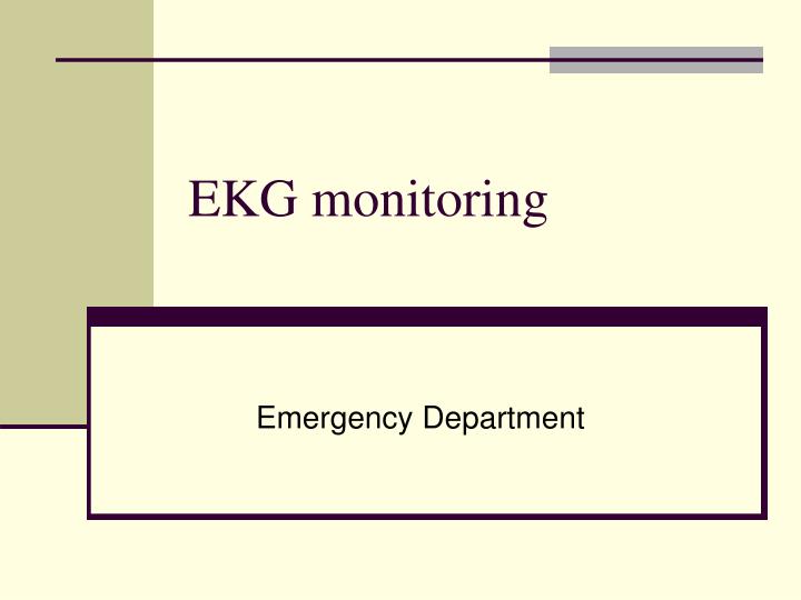 ekg monitoring