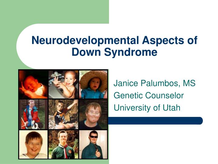 neurodevelopmental aspects of down syndrome