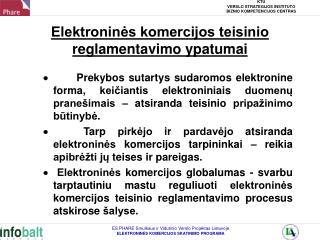 elektronin s komercijos teisinio reglamentavimo ypatumai