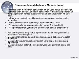 rumusan masalah dalam metode ilmiah