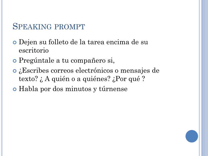 speaking prompt