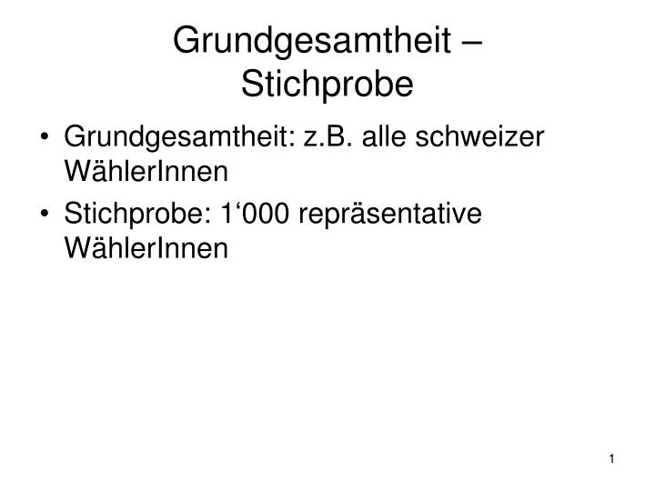 grundgesamtheit stichprobe